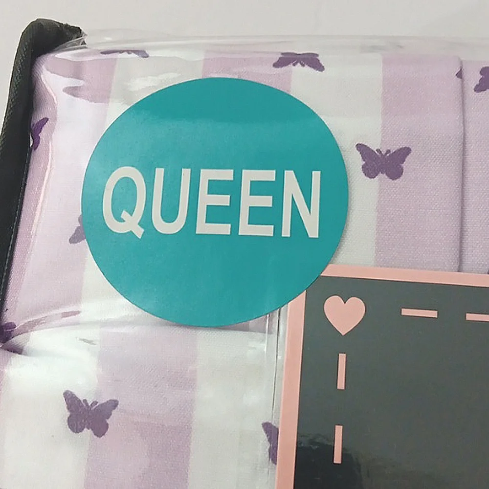 Betsey Johnson White & Purple Striped Butterfly Queen 6 Piece‎ Sheet Set NEW